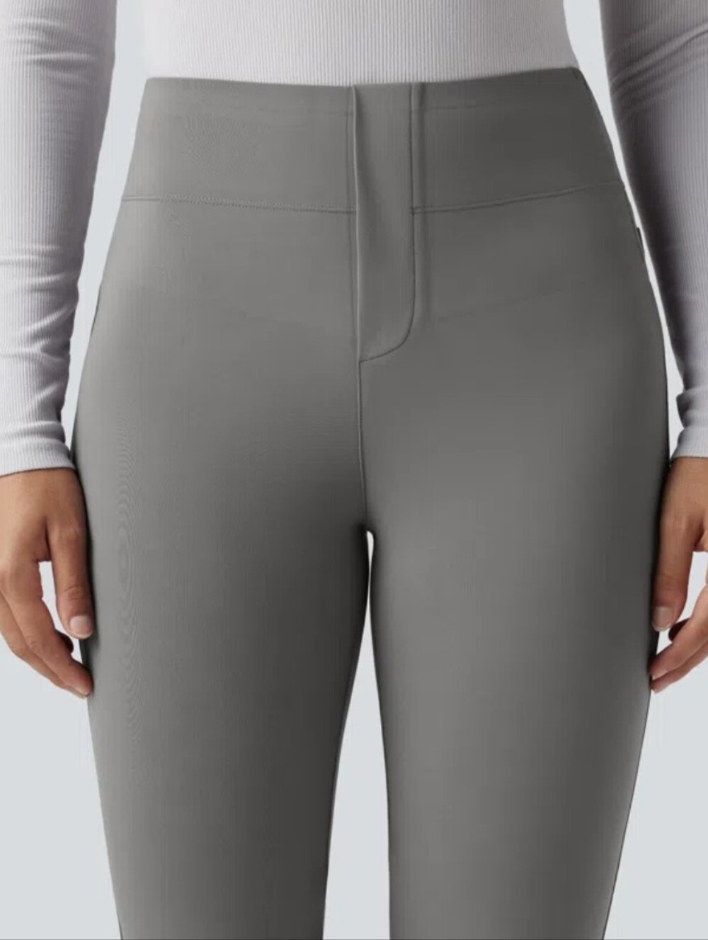 Halara High Waisted Tummy Control Bootcut Work Pants Grey Size Large NWT - Picture 3 of 13